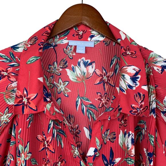 Only Necessities Blouse Top Short Sleeve Pink Floral Women’s 34/36 4X - Picture 2 of 10